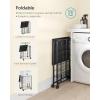 imageSONGMICS Laundry Hamper 130L Laundry Basket with Lid Clothes Hamper with Wheels Collapsible Removable Liner Bag IronMade Laundry Sorter Ink Black and Slate Gray ULCB313B11Ink Black  Cloud White
