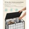 imageSONGMICS Laundry Hamper 130L Laundry Basket with Lid Clothes Hamper with Wheels Collapsible Removable Liner Bag IronMade Laundry Sorter Ink Black and Slate Gray ULCB313B11Ink Black  Cloud White