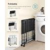 imageSONGMICS Laundry Hamper 130L Laundry Basket with Lid Clothes Hamper with Wheels Collapsible Removable Liner Bag IronMade Laundry Sorter Ink Black and Slate Gray ULCB313B11Ink Black  Cloud White