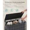 imageSONGMICS Laundry Hamper 130L Laundry Basket with Lid Clothes Hamper with Wheels Collapsible Removable Liner Bag IronMade Laundry Sorter Ink Black and Slate Gray ULCB313B11Ink Black  Slate Gray