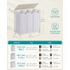 imageSONGMICS Laundry Hamper 130L Laundry Basket with Lid Clothes Hamper with Wheels Collapsible Removable Liner Bag IronMade Laundry Sorter Ink Black and Slate Gray ULCB313B11Cloud White