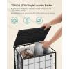 imageSONGMICS Laundry Hamper 130L Laundry Basket with Lid Clothes Hamper with Wheels Collapsible Removable Liner Bag IronMade Laundry Sorter Ink Black and Slate Gray ULCB313B11Ink Black  Cloud White