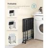 imageSONGMICS Laundry Hamper 130L Laundry Basket with Lid Clothes Hamper with Wheels Collapsible Removable Liner Bag IronMade Laundry Sorter Ink Black and Slate Gray ULCB313B11Ink Black  Cloud White
