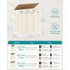 imageSONGMICS Laundry Hamper 130L Laundry Basket with Lid Clothes Hamper with Wheels Collapsible Removable Liner Bag IronMade Laundry Sorter Ink Black and Slate Gray ULCB313B11Natural Beige  Cream White