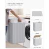 imageSONGMICS Laundry Hamper 396 Gallons 150L 3Section Laundry Basket Laundry Hamper with Lid Bamboo Foldable Removable and Machine Washable Liner for Laundry Room Bedroom Gray ULCB091G01Gray