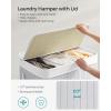 imageSONGMICS Laundry Hamper 396 Gallons 150L 3Section Laundry Basket Laundry Hamper with Lid Bamboo Foldable Removable and Machine Washable Liner for Laundry Room Bedroom Gray ULCB091G01Gray