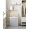 imageSONGMICS Laundry Hamper 396 Gallons 150L 3Section Laundry Basket Laundry Hamper with Lid Bamboo Foldable Removable and Machine Washable Liner for Laundry Room Bedroom Gray ULCB091G01Gray