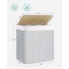 imageSONGMICS Laundry Hamper 396 Gallons 150L 3Section Laundry Basket Laundry Hamper with Lid Bamboo Foldable Removable and Machine Washable Liner for Laundry Room Bedroom Gray ULCB091G01Gray