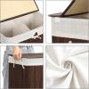 imageSONGMICS Laundry Hamper 396 Gallons 150L 3Section Laundry Basket Laundry Hamper with Lid Bamboo Foldable Removable and Machine Washable Liner for Laundry Room Bedroom Natural ULCB091N01Brown