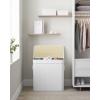 imageSONGMICS Laundry Hamper 396 Gallons 150L 3Section Laundry Basket Laundry Hamper with Lid Bamboo Foldable Removable and Machine Washable Liner for Laundry Room Bedroom Gray ULCB091G01White