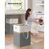 imageSONGMICS Set of 2 Laundry Basket 110 L Foldable Laundry Hamper Clothes Hamper Bag with Short and Long Handles Easy to Transport and Clean Freestanding for Bedroom Bathroom Slate Gray ULCB210G01Slate Gray
