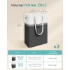 imageSONGMICS Set of 2 Laundry Basket 110 L Foldable Laundry Hamper Clothes Hamper Bag with Short and Long Handles Easy to Transport and Clean Freestanding for Bedroom Bathroom Slate Gray ULCB210G01Ink Black