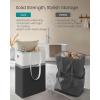imageSONGMICS Set of 2 Laundry Basket 110 L Foldable Laundry Hamper Clothes Hamper Bag with Short and Long Handles Easy to Transport and Clean Freestanding for Bedroom Bathroom Slate Gray ULCB210G01Ink Black