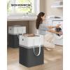 imageSONGMICS Set of 2 Laundry Basket 110 L Foldable Laundry Hamper Clothes Hamper Bag with Short and Long Handles Easy to Transport and Clean Freestanding for Bedroom Bathroom Slate Gray ULCB210G01Ink Black