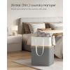 imageSONGMICS Set of 2 Laundry Basket 110 L Foldable Laundry Hamper Clothes Hamper Bag with Short and Long Handles Easy to Transport and Clean Freestanding for Bedroom Bathroom Slate Gray ULCB210G01Slate Gray