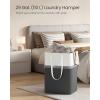 imageSONGMICS Set of 2 Laundry Basket 110 L Foldable Laundry Hamper Clothes Hamper Bag with Short and Long Handles Easy to Transport and Clean Freestanding for Bedroom Bathroom Slate Gray ULCB210G01Ink Black