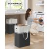 imageSONGMICS Set of 2 Laundry Basket 110 L Foldable Laundry Hamper Clothes Hamper Bag with Short and Long Handles Easy to Transport and Clean Freestanding for Bedroom Bathroom Slate Gray ULCB210G01Ink Black