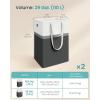 imageSONGMICS Set of 2 Laundry Basket 110 L Foldable Laundry Hamper Clothes Hamper Bag with Short and Long Handles Easy to Transport and Clean Freestanding for Bedroom Bathroom Slate Gray ULCB210G01Ink Black