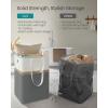 imageSONGMICS Set of 2 Laundry Basket 110 L Foldable Laundry Hamper Clothes Hamper Bag with Short and Long Handles Easy to Transport and Clean Freestanding for Bedroom Bathroom Slate Gray ULCB210G01Slate Gray