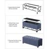 imageSONGMICS Storage Ottoman Bench Foot Rest with Legs 157 x 433 x 157 Inches End of Bed Bench Storage Chest Load up to 660 lb for Living Room Bedroom Entryway Dark Gray ULSF088G01Light Denim Blue
