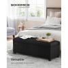 imageSONGMICS Storage Ottoman Bench Foot Rest with Legs 157 x 433 x 157 Inches End of Bed Bench Storage Chest Load up to 660 lb for Living Room Bedroom Entryway Dark Gray ULSF088G01Ink Black
