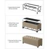 imageSONGMICS Storage Ottoman Bench Foot Rest with Legs 157 x 433 x 157 Inches End of Bed Bench Storage Chest Load up to 660 lb for Living Room Bedroom Entryway Dark Gray ULSF088G01Camel Brown
