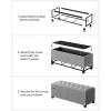 imageSONGMICS Storage Ottoman Bench Foot Rest with Legs 157 x 433 x 157 Inches End of Bed Bench Storage Chest Load up to 660 lb for Living Room Bedroom Entryway Dark Gray ULSF088G01Light Gray