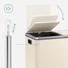 imageSONGMICS Trash Can 2 x 8 Gallon 2 x 30 L Garbage Can for Kitchen with 15 Trash Bags 2 Compartments Plastic Inner Buckets and Hinged Lids Airtight Black ULTB60BKAlmond Color