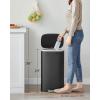imageSONGMICS Trash Can with Lid 8 Gallon Garbage Can Stainless Steel Small Waste Bin with Step Pedal and Inner Bucket Soft Close Kitchen Silver ULTB03NLBlack