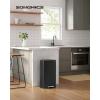 imageSONGMICS Trash Can with Lid 8 Gallon Garbage Can Stainless Steel Small Waste Bin with Step Pedal and Inner Bucket Soft Close Kitchen Silver ULTB03NLBlack