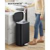 imageSONGMICS Trash Can with Lid 8 Gallon Garbage Can Stainless Steel Small Waste Bin with Step Pedal and Inner Bucket Soft Close Kitchen Silver ULTB03NLBlack