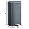 imageSONGMICS Trash Can with Lid 8 Gallon Garbage Can Stainless Steel Small Waste Bin with Step Pedal and Inner Bucket Soft Close Kitchen Silver ULTB03NLGreenish Gray