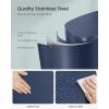 imageSONGMICS Trash Can with Lid 8 Gallon Garbage Can Stainless Steel Small Waste Bin with Step Pedal and Inner Bucket Soft Close Kitchen Silver ULTB03NLMidnight Blue