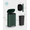 imageSONGMICS Trash Can with Lid 8 Gallon Garbage Can Stainless Steel Small Waste Bin with Step Pedal and Inner Bucket Soft Close Kitchen Silver ULTB03NLRetro Green
