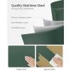 imageSONGMICS Trash Can with Lid 8 Gallon Garbage Can Stainless Steel Small Waste Bin with Step Pedal and Inner Bucket Soft Close Kitchen Silver ULTB03NLRetro Green