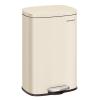imageSONGMICS Trash Can with Lid 8 Gallon Garbage Can Stainless Steel Small Waste Bin with Step Pedal and Inner Bucket Soft Close Kitchen Silver ULTB03NLSand Beige