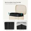 imageSONGMICS Trash Can with Lid 8 Gallon Garbage Can Stainless Steel Small Waste Bin with Step Pedal and Inner Bucket Soft Close Kitchen Silver ULTB03NLSand Beige