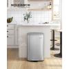 imageSONGMICS Trash Can with Lid 8 Gallon Garbage Can Stainless Steel Small Waste Bin with Step Pedal and Inner Bucket Soft Close Kitchen Silver ULTB03NLSilver