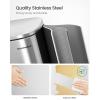 imageSONGMICS Trash Can with Lid 8 Gallon Garbage Can Stainless Steel Small Waste Bin with Step Pedal and Inner Bucket Soft Close Kitchen Silver ULTB03NLSilver