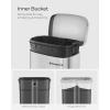 imageSONGMICS Trash Can with Lid 8 Gallon Garbage Can Stainless Steel Small Waste Bin with Step Pedal and Inner Bucket Soft Close Kitchen Silver ULTB03NLSilver