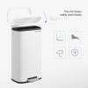 imageSONGMICS Trash Can with Lid 8 Gallon Garbage Can Stainless Steel Small Waste Bin with Step Pedal and Inner Bucket Soft Close Kitchen Silver ULTB03NLWhite