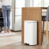 imageSONGMICS Trash Can with Lid 8 Gallon Garbage Can Stainless Steel Small Waste Bin with Step Pedal and Inner Bucket Soft Close Kitchen Silver ULTB03NLWhite