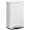 imageSONGMICS Trash Can with Lid 8 Gallon Garbage Can Stainless Steel Small Waste Bin with Step Pedal and Inner Bucket Soft Close Kitchen Silver ULTB03NLWhite
