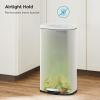 imageSONGMICS Trash Can with Lid 8 Gallon Garbage Can Stainless Steel Small Waste Bin with Step Pedal and Inner Bucket Soft Close Kitchen Silver ULTB03NLWhite