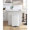 imageSONGMICS Trash Can with Lid 8 Gallon Garbage Can Stainless Steel Small Waste Bin with Step Pedal and Inner Bucket Soft Close Kitchen Silver ULTB03NLWhite