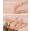 imageSONGMICS Velvet Hangers Set of 30 Clothes Hanger with Rose Gold Swivel Hook NonSlip and SpaceSaving 02Inch Thick 171Inch Long for Coat Shirt Dress Pants Tie Coral Pink UCRF21PK30Rose Gold  Coral Pink