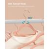 imageSONGMICS Velvet Hangers Set of 30 Clothes Hanger with Rose Gold Swivel Hook NonSlip and SpaceSaving 02Inch Thick 171Inch Long for Coat Shirt Dress Pants Tie Coral Pink UCRF21PK30Rose Gold  Coral Pink