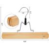 imageSONGMICS Wooden Pants Hangers 12 Pack Pants Hangers with Clips Adjustable AntiRust Metal Clips 360 Swivel Hook Skirt Hangers for Pant Skirts Natural Grain UCRW00812NonSlip Felt