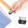 imageSONGMICS Wooden Pants Hangers 12 Pack Pants Hangers with Clips Adjustable AntiRust Metal Clips 360 Swivel Hook Skirt Hangers for Pant Skirts Natural Grain UCRW00812With Clips