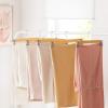 imageSONGMICS Wooden Pants Hangers 12 Pack Pants Hangers with Clips Adjustable AntiRust Metal Clips 360 Swivel Hook Skirt Hangers for Pant Skirts Natural Grain UCRW00812With Clips